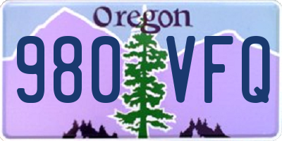 OR license plate 980VFQ