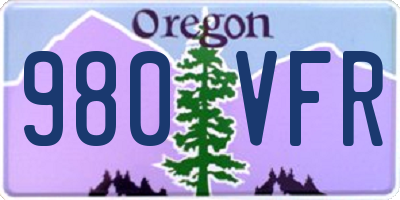 OR license plate 980VFR