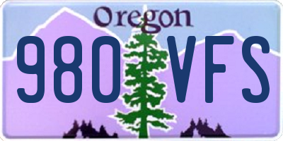 OR license plate 980VFS