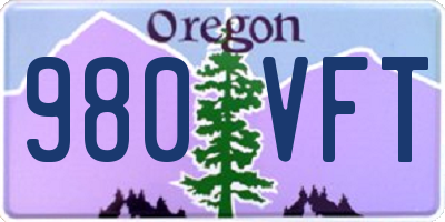 OR license plate 980VFT