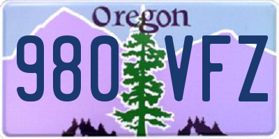 OR license plate 980VFZ