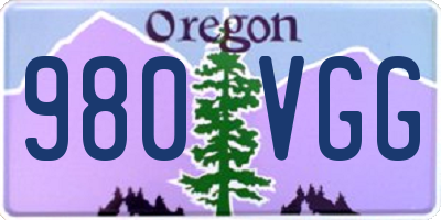 OR license plate 980VGG