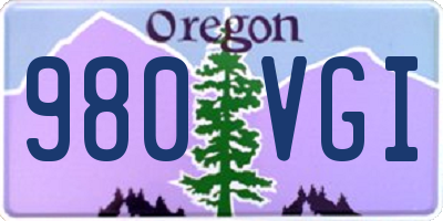 OR license plate 980VGI