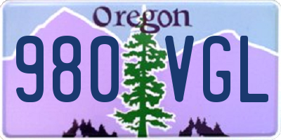 OR license plate 980VGL