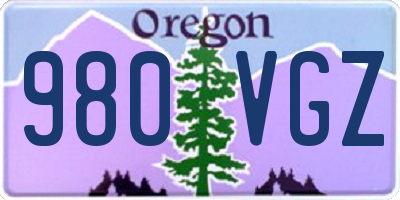 OR license plate 980VGZ