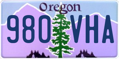 OR license plate 980VHA