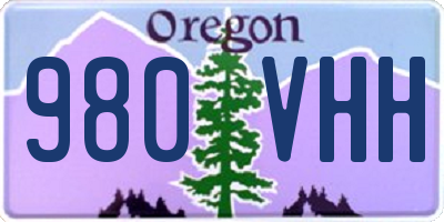 OR license plate 980VHH