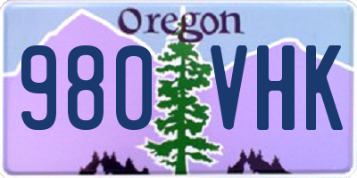 OR license plate 980VHK