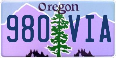 OR license plate 980VIA