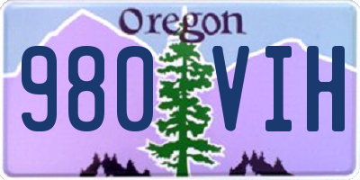 OR license plate 980VIH