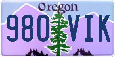 OR license plate 980VIK