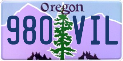 OR license plate 980VIL