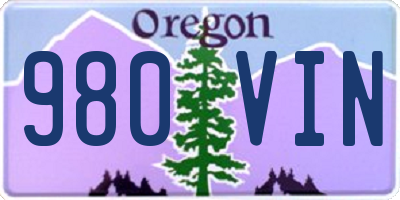 OR license plate 980VIN