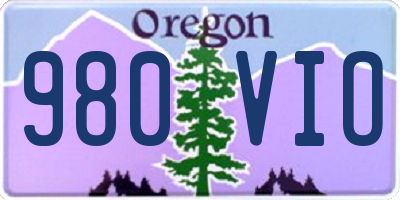 OR license plate 980VIO