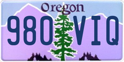 OR license plate 980VIQ