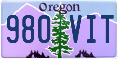 OR license plate 980VIT