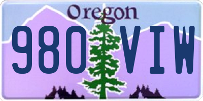 OR license plate 980VIW