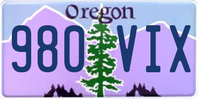OR license plate 980VIX