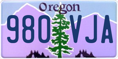 OR license plate 980VJA