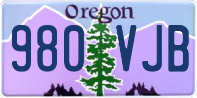 OR license plate 980VJB