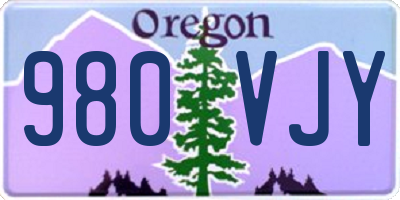 OR license plate 980VJY