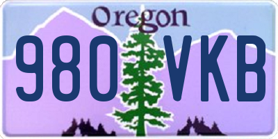 OR license plate 980VKB