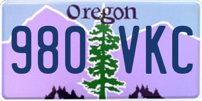 OR license plate 980VKC