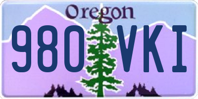 OR license plate 980VKI