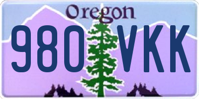 OR license plate 980VKK