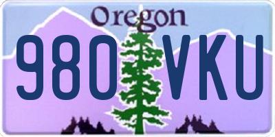 OR license plate 980VKU