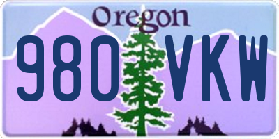 OR license plate 980VKW