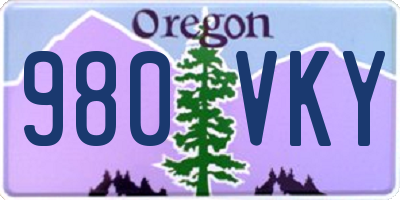 OR license plate 980VKY