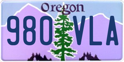 OR license plate 980VLA