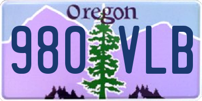 OR license plate 980VLB