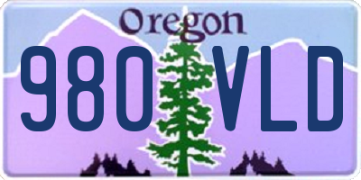 OR license plate 980VLD