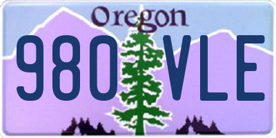 OR license plate 980VLE