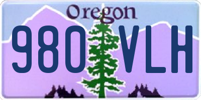 OR license plate 980VLH