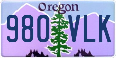 OR license plate 980VLK