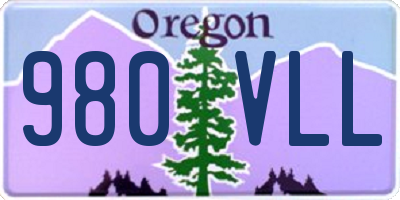 OR license plate 980VLL