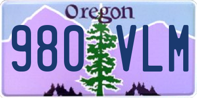 OR license plate 980VLM