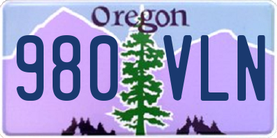 OR license plate 980VLN