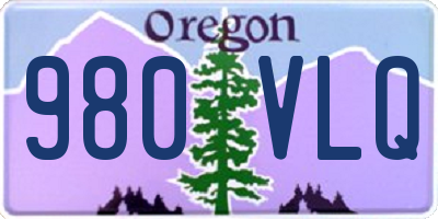 OR license plate 980VLQ