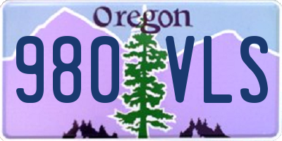 OR license plate 980VLS