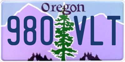 OR license plate 980VLT