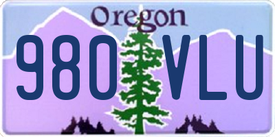 OR license plate 980VLU