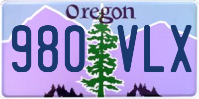 OR license plate 980VLX