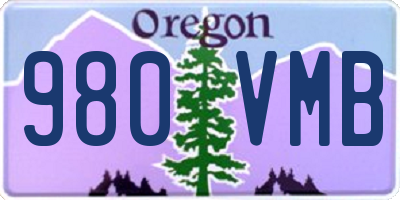 OR license plate 980VMB