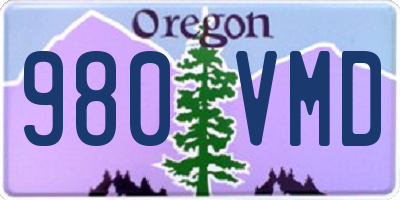 OR license plate 980VMD