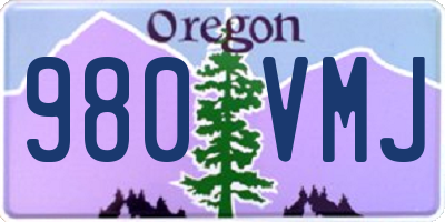 OR license plate 980VMJ