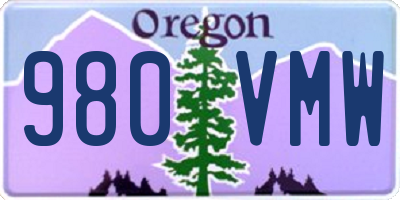 OR license plate 980VMW